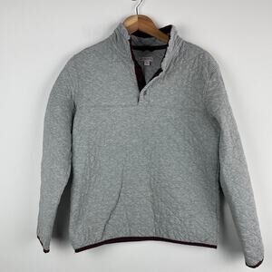 Merona Gray and Maroon Quilted Pullover w/ Snaps - Size S